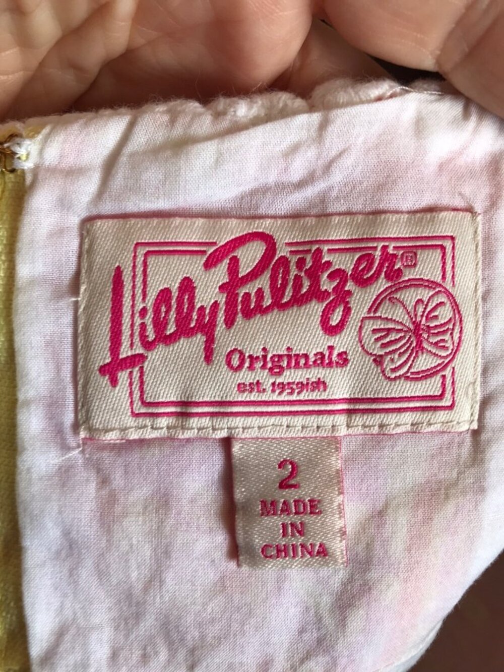 Lilly Pulitzer Originals sz 2 Bel Air Hen Dress Shift White Eyelet Orange Pink - Picture 5 of 6